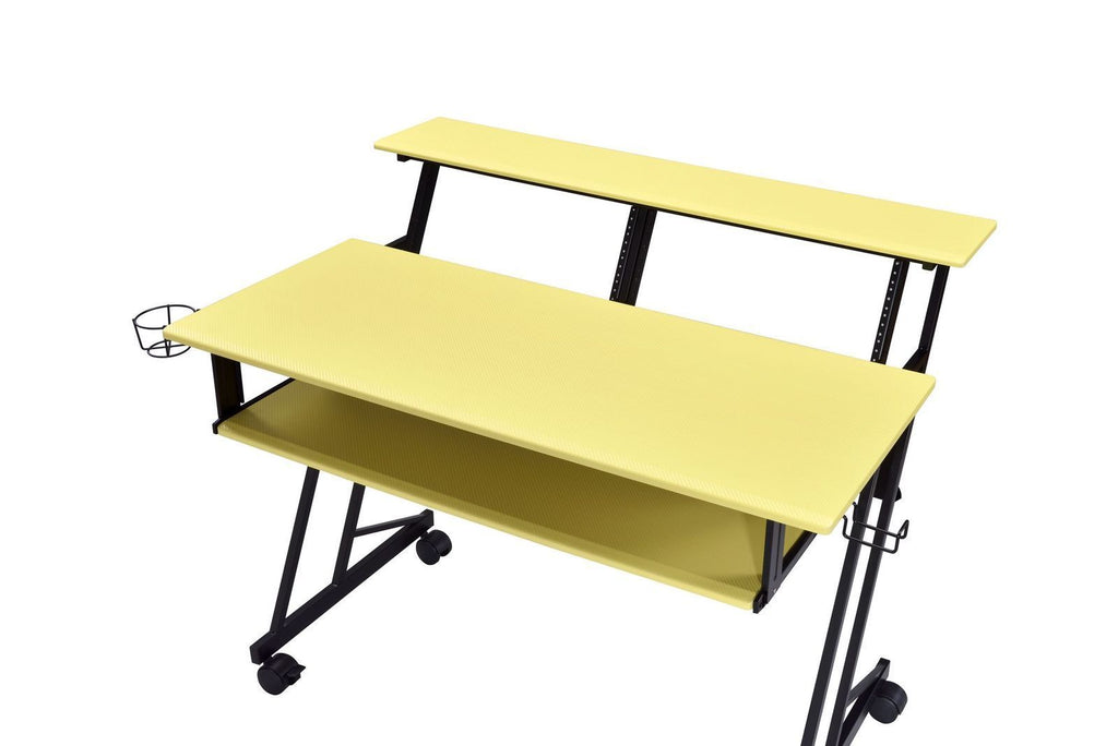 Leoglint ACME Suitor Computer Office Desk, Yellow & Black 92904