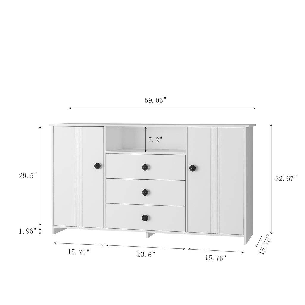 Leoglint Sideboard Buffet Cabinet with Storage, Modern Kitchen Buffet Storage Cabinet with Drawer and Doors,  Large Coffee Bar with Adjustable Shelves for Kitchen