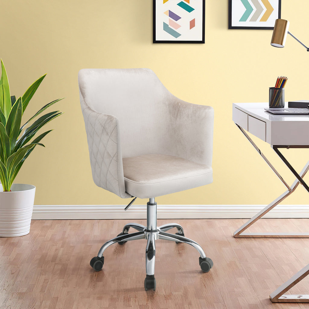 Leoglint Champagne and Chrome Swivel Office Chair