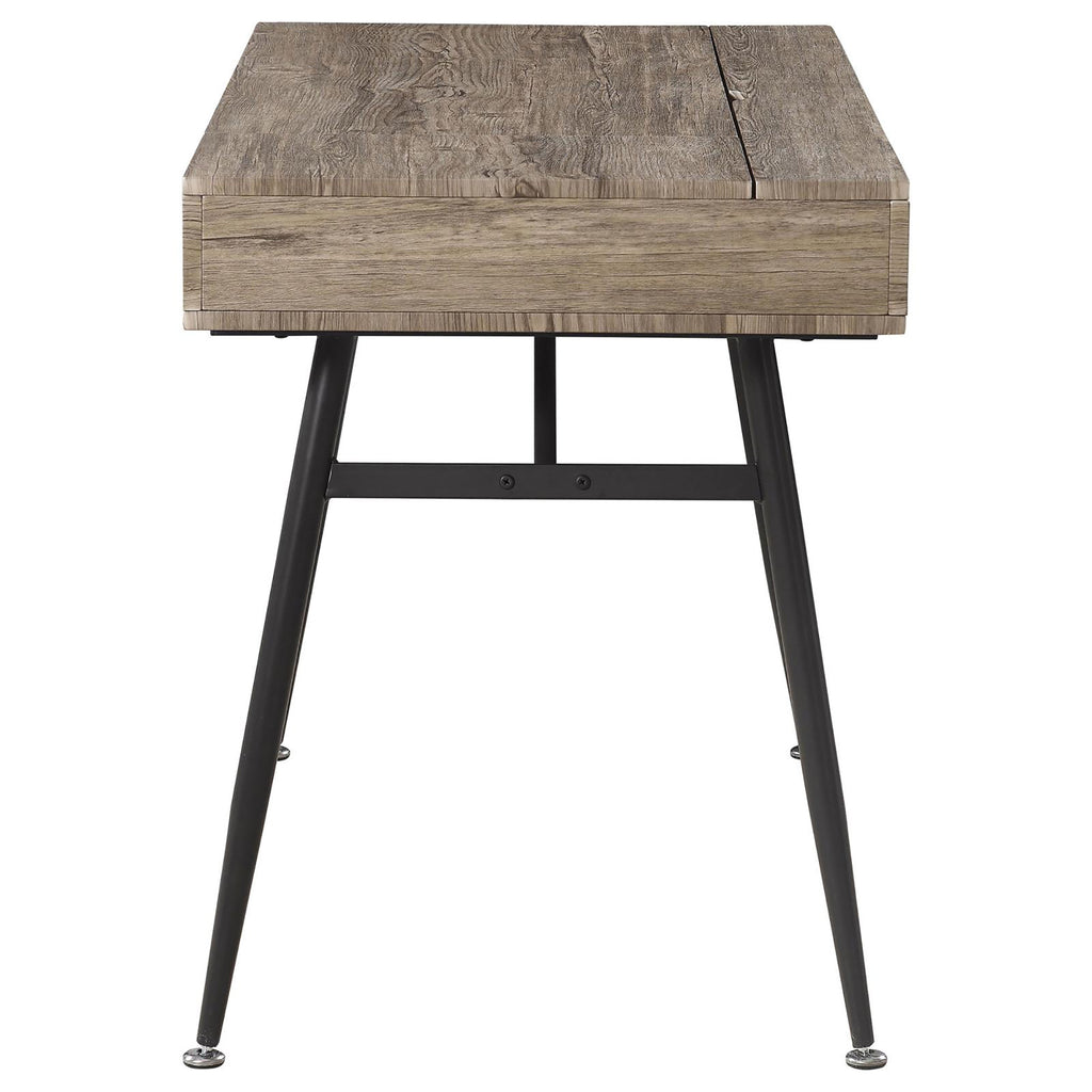 Leoglint Rustic Driftwood and Dark Bronze 1-drawer Writing Office Desk