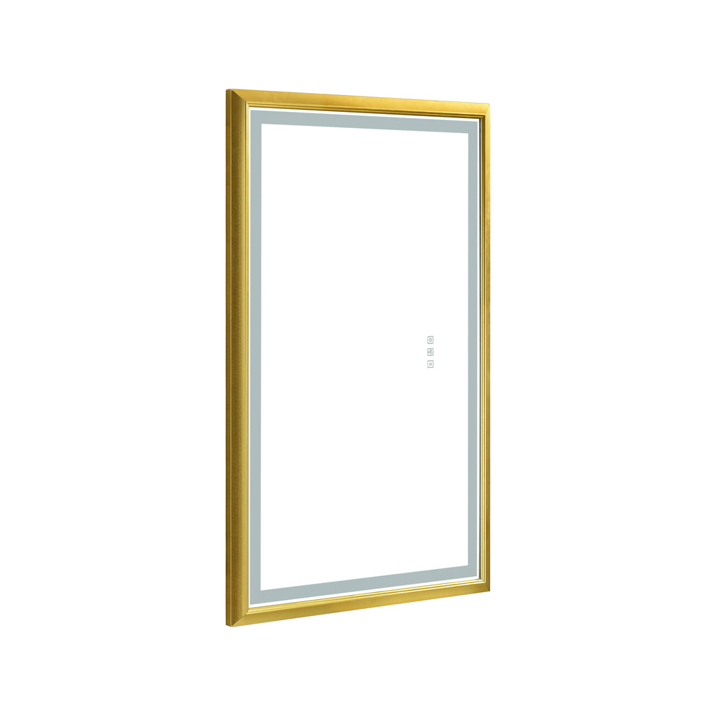 Leoglint 42 in. W x24 in. H Oversized Rectangular Framed LED Mirror Anti-Fog Dimmable Wall Mount Bathroom Vanity Mirror