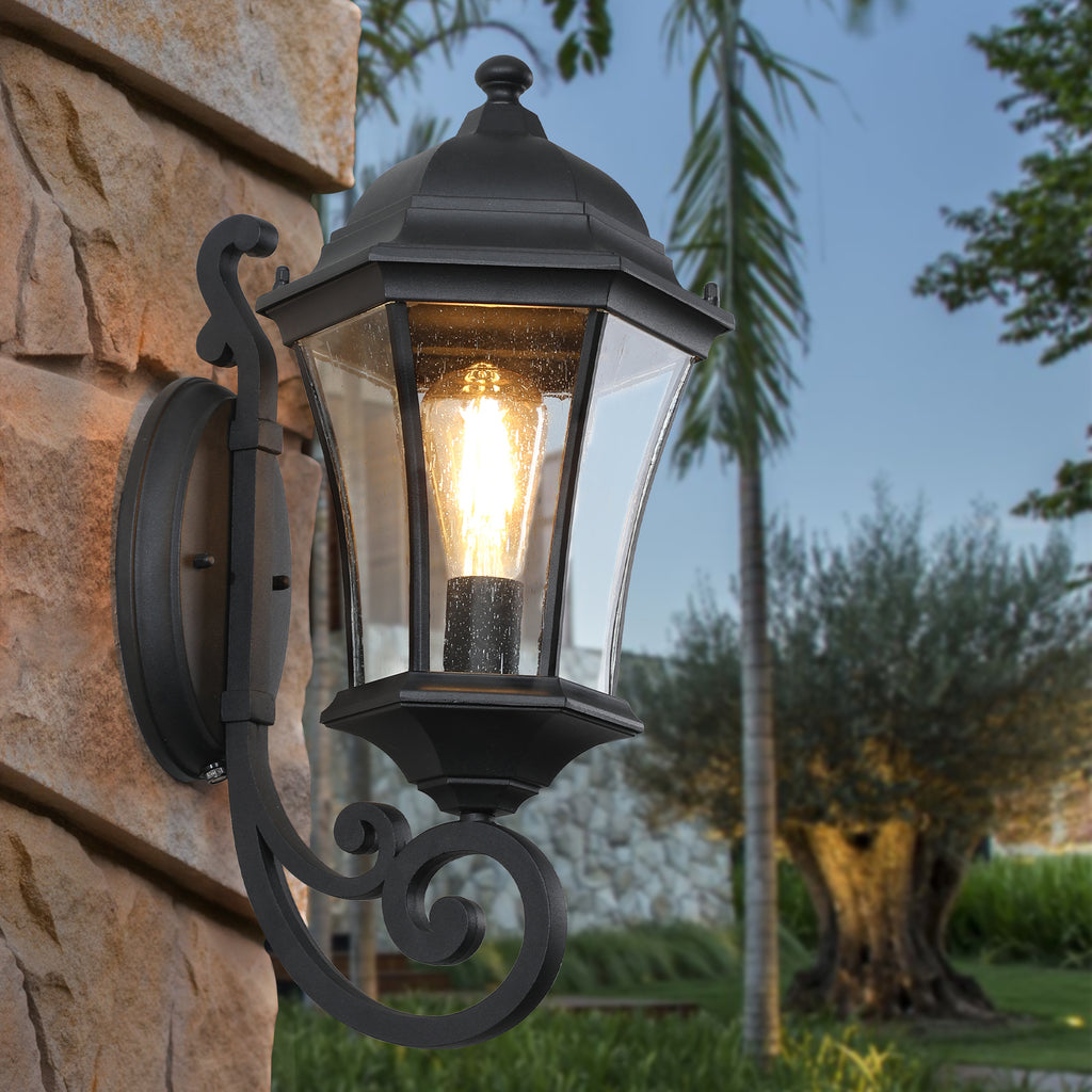 Leoglint Pendant Outdoor Waterproof Glass Retro Wall Lamp Chandelier with light sense