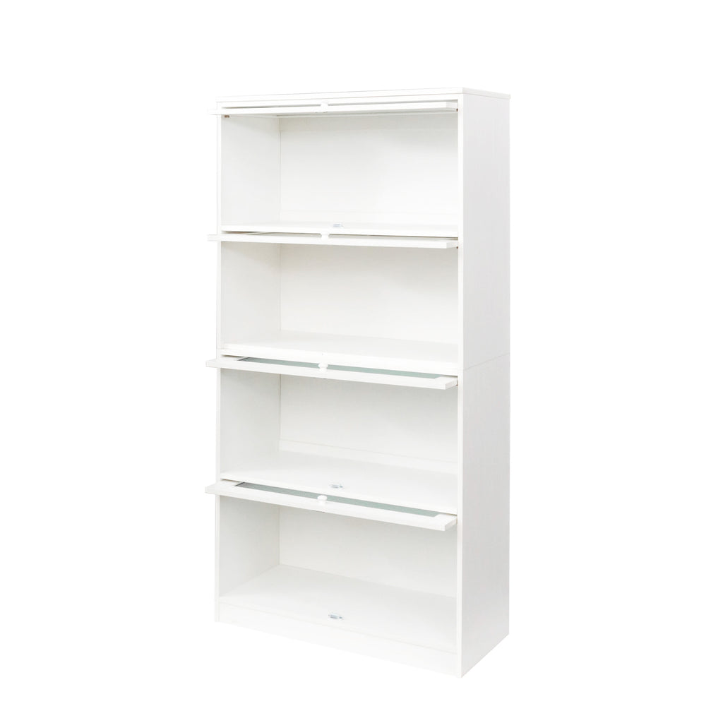 Leoglint Bookcase Contemporary Closed Back Glass Doors Office Storage Cabinet Floor-to-Ceiling Low Cabinet Bookcase Against Wall Dustproof Bookshelf