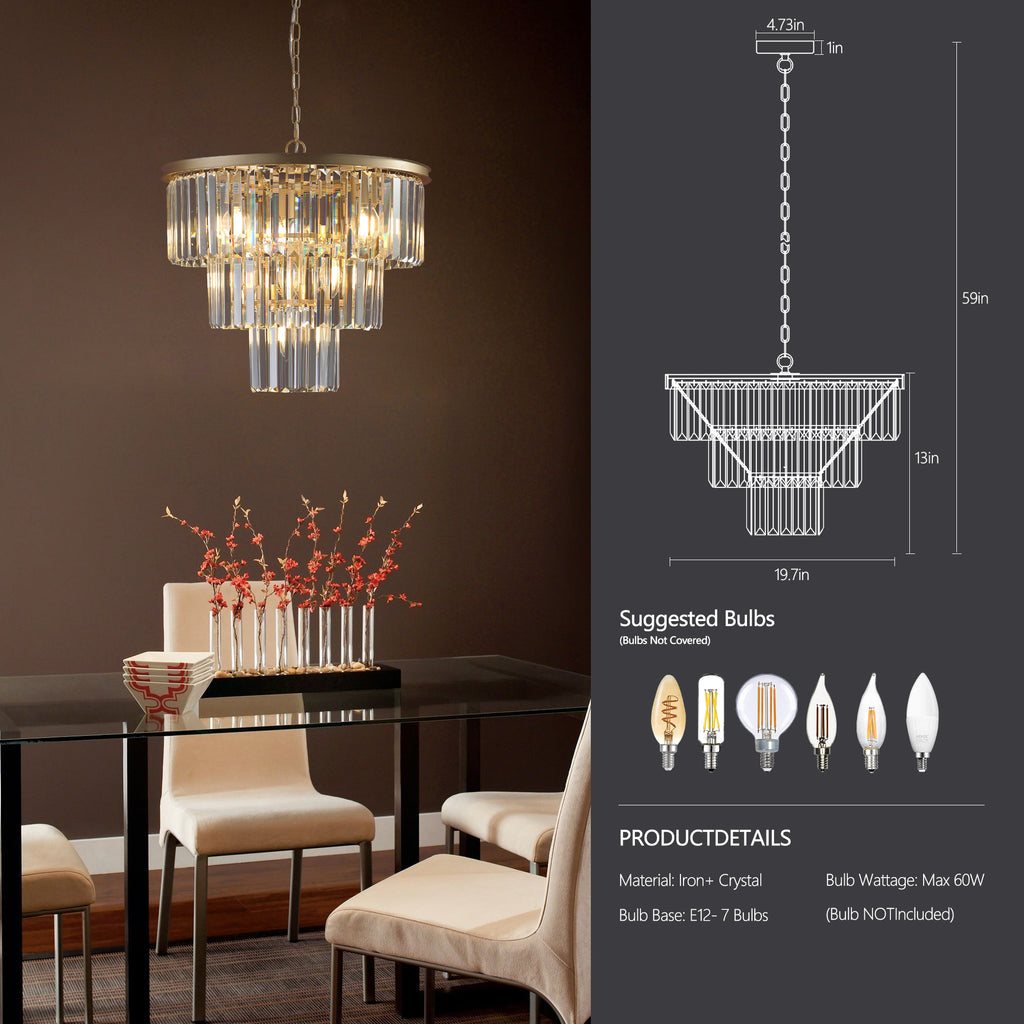 Leoglint Pendant Gold Luxury Crystal Chandelier Modern Chandeliers Lights