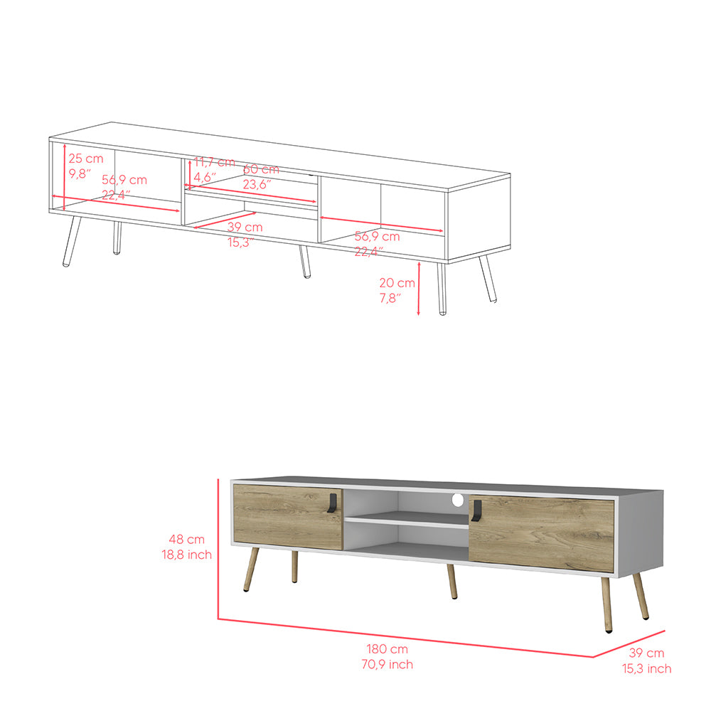 Leoglint Tv Stand A Magness, Living Room, White / Macadamia