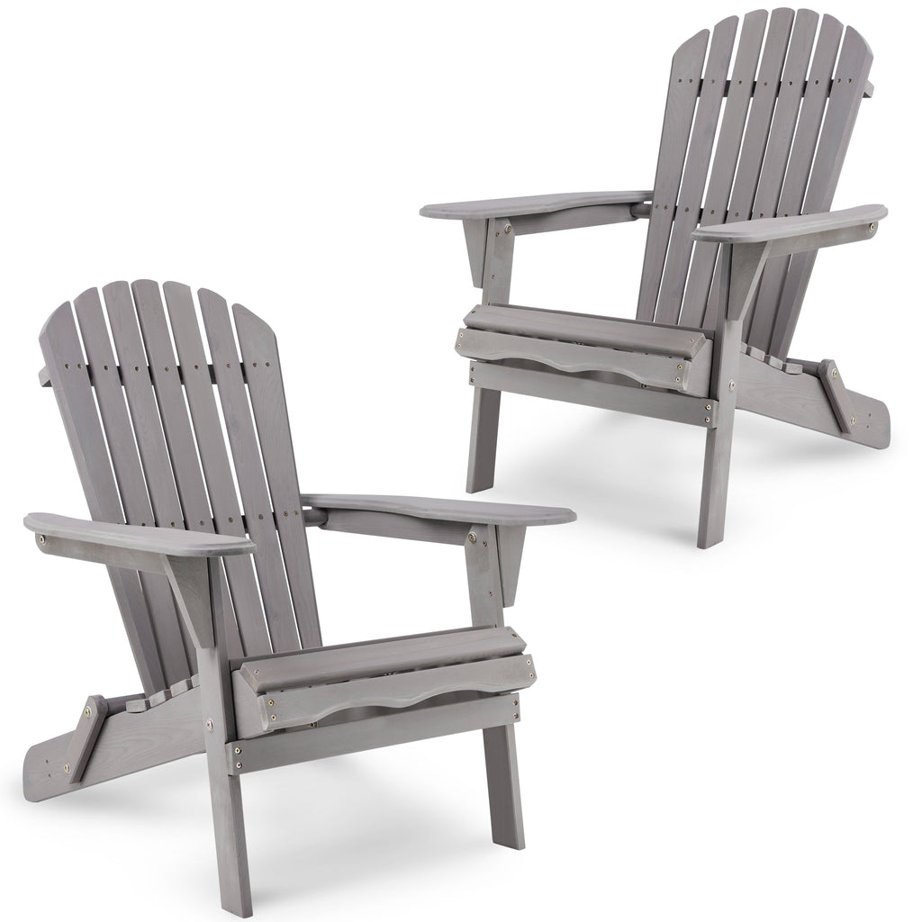 Leoglint Wood Lounge Patio Chair for Garden Outdoor Wooden Folding Adirondack Chair Set of 2 Solid Cedar Wood Lounge Patio Outdoor Chair for Garden, Lawn, Backyard