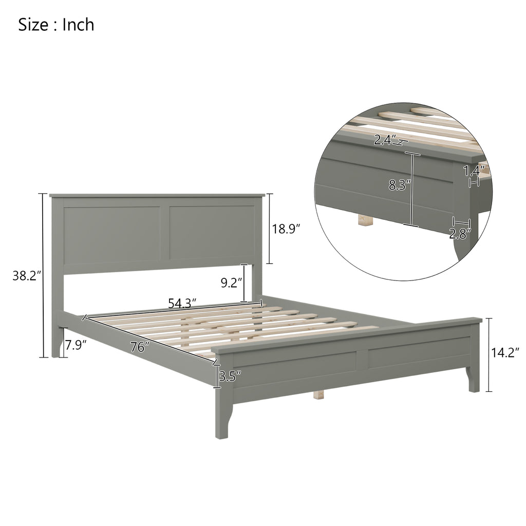 Modern Gray Solid Wood Full Platform Bed Frame(old sku:WF283524AAE)	 Modern Gray Solid Wood Full Platform Bed(old sku:WF283524AAE)