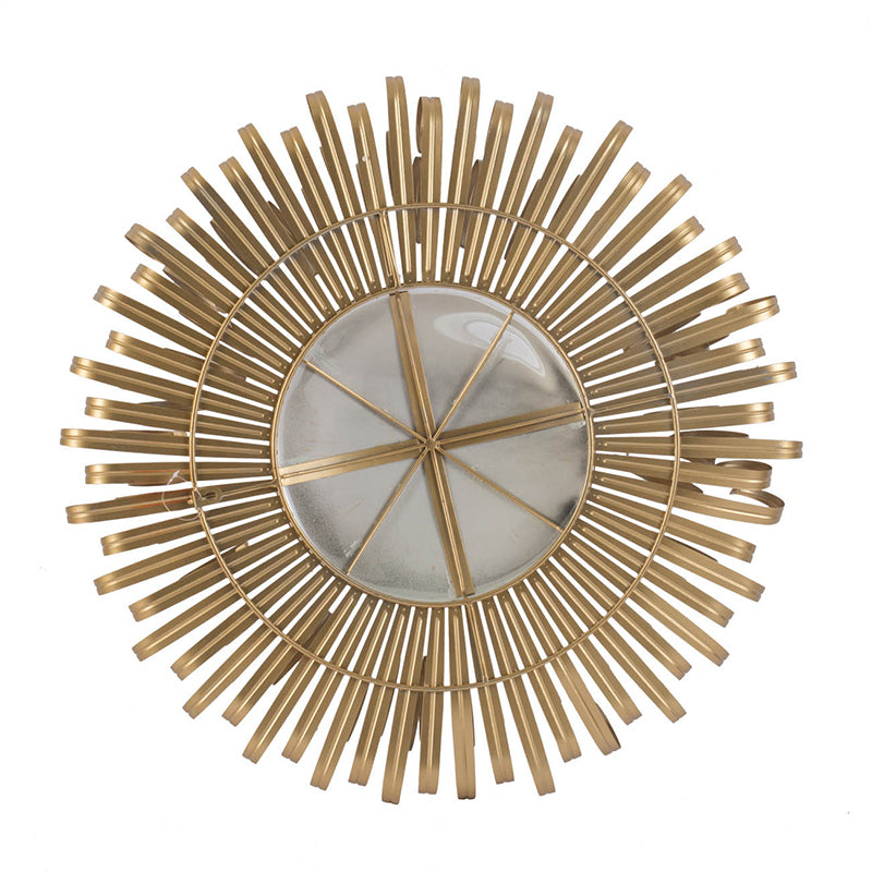 Leoglint 27" in Sunburst Design Wall Mirror Decorative Golden Finish for Entryway, Modern Living room