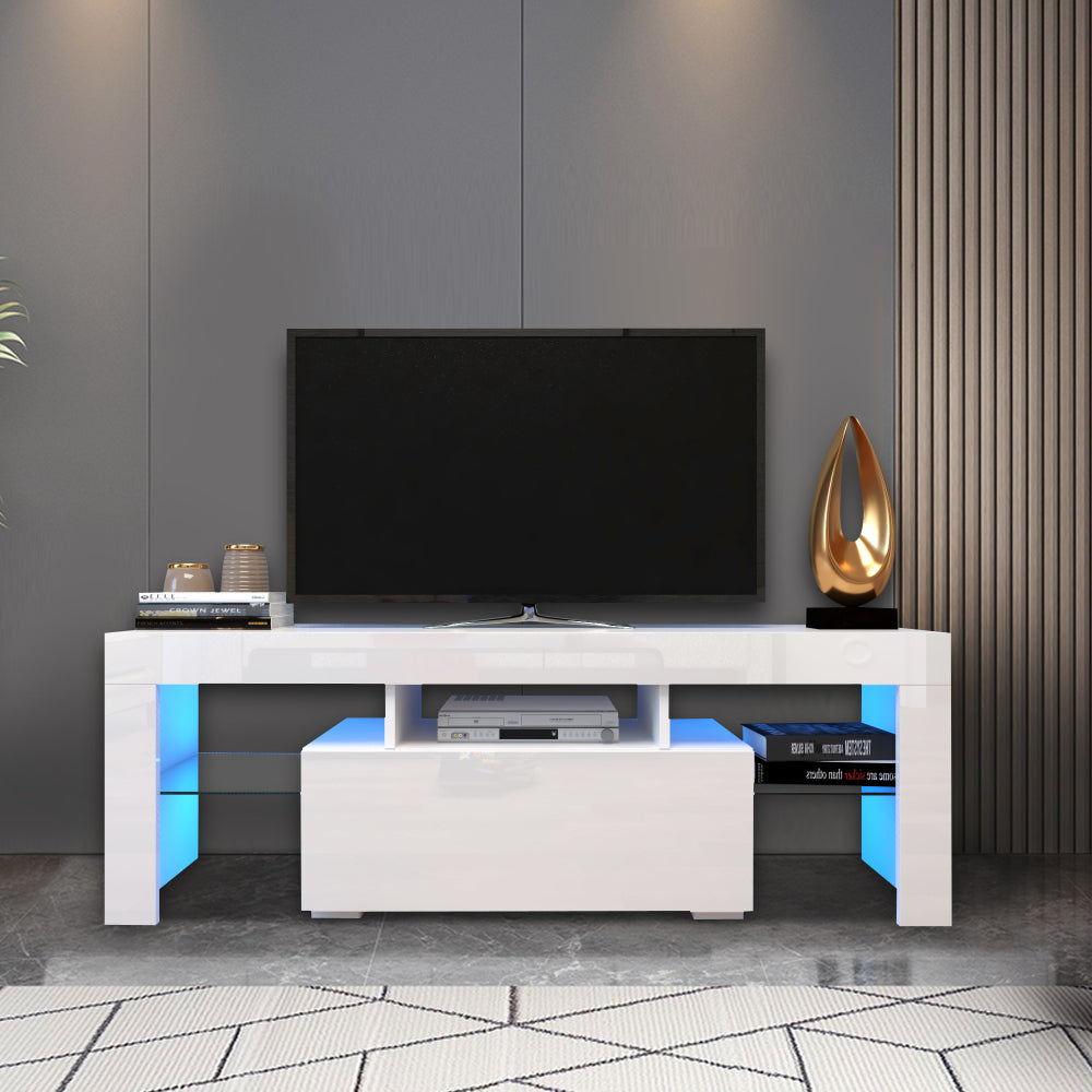 Leoglint Entertainment TV Stand, Large TV Stand TV Base Stand with LED Light TV Cabinet.