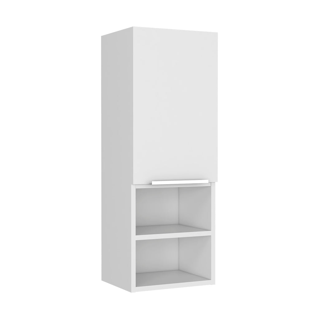 Leoglint Medicine 32H"Single Door Cabinet, Two Interior Shelves, Two External Shelves, White