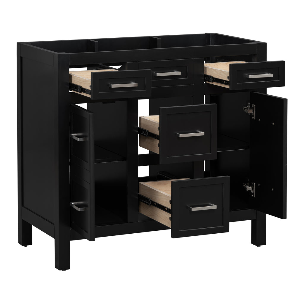 Leoglint [Cabinet Only] 36" Black Bathroom Vanity(Sink not included)