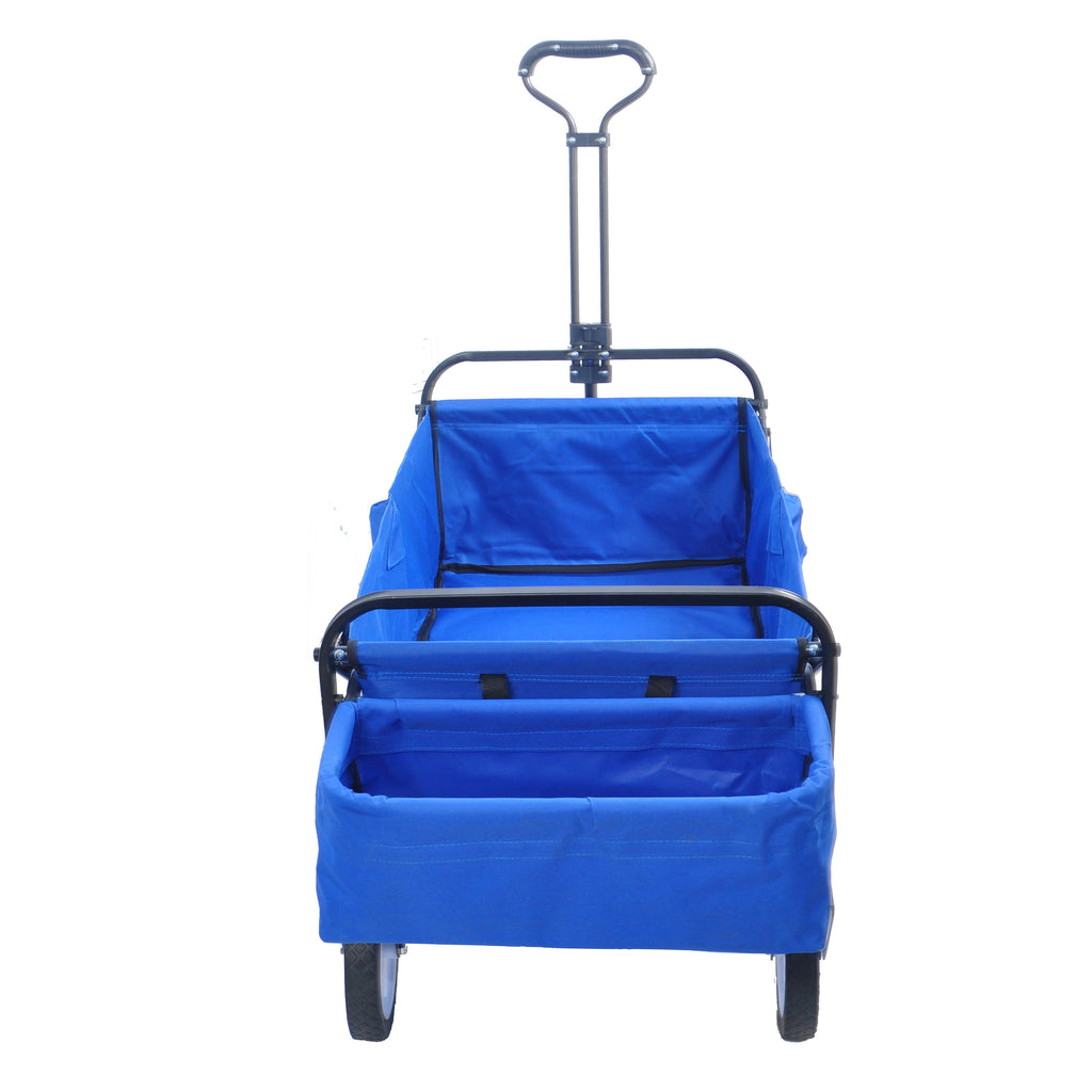 Leoglint Garden cart Folding Wagon Garden Shopping Beach Cart (Blue colour)