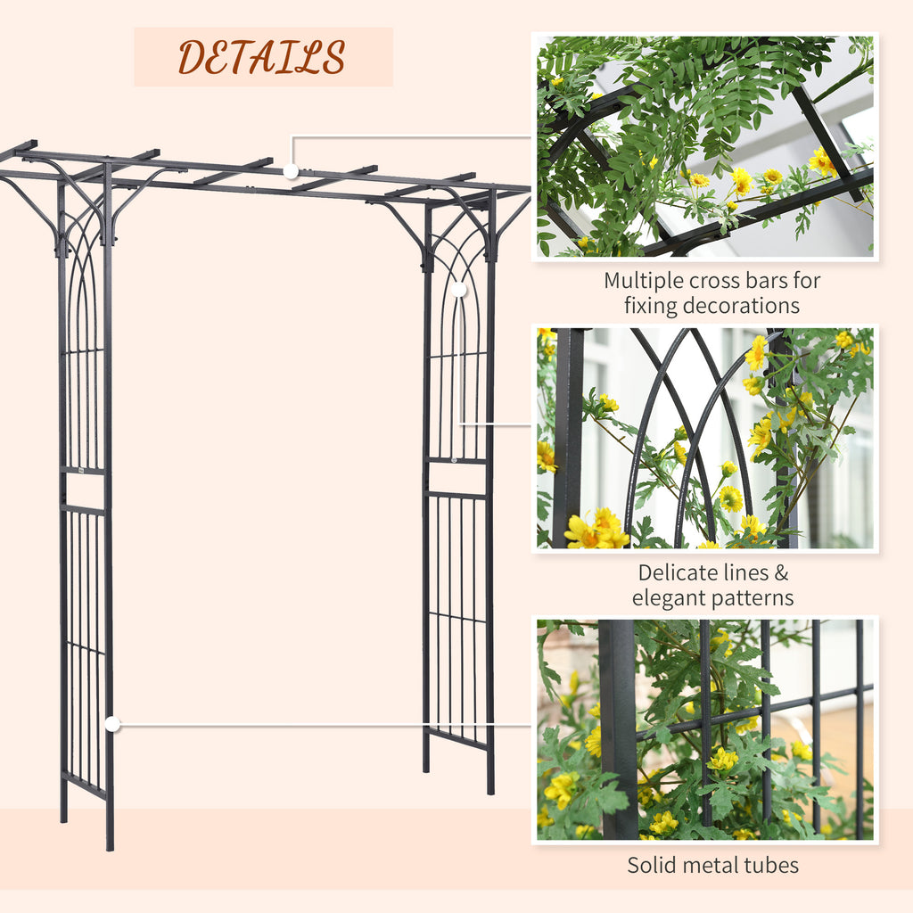 Leoglint 82'' Decorative Metal Garden Trellis Arch with Durable Steel Tubing & Elegant Scrollwork, Perfect for Weddings