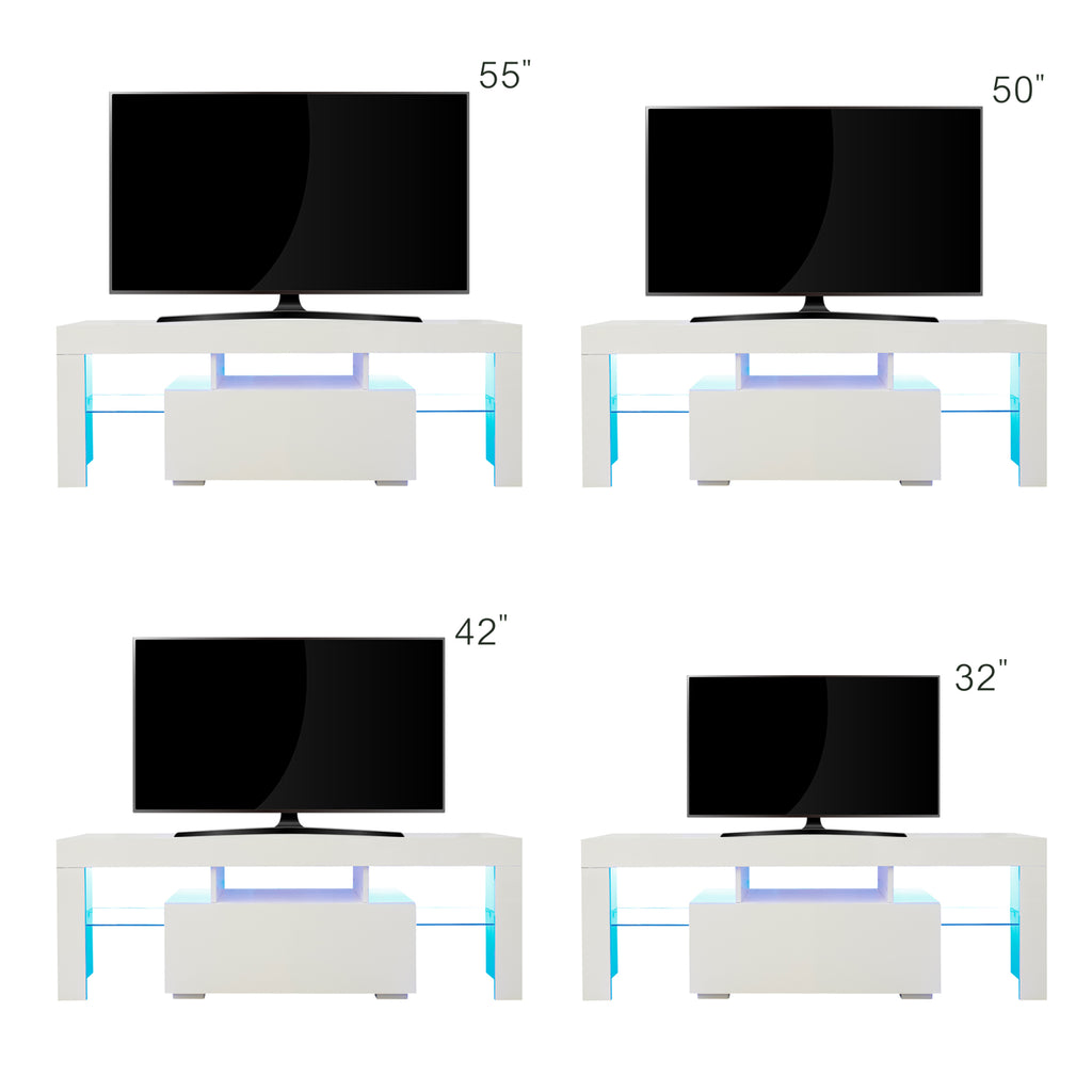 Leoglint Entertainment TV Stand, Large TV Stand TV Base Stand with LED Light TV Cabinet.