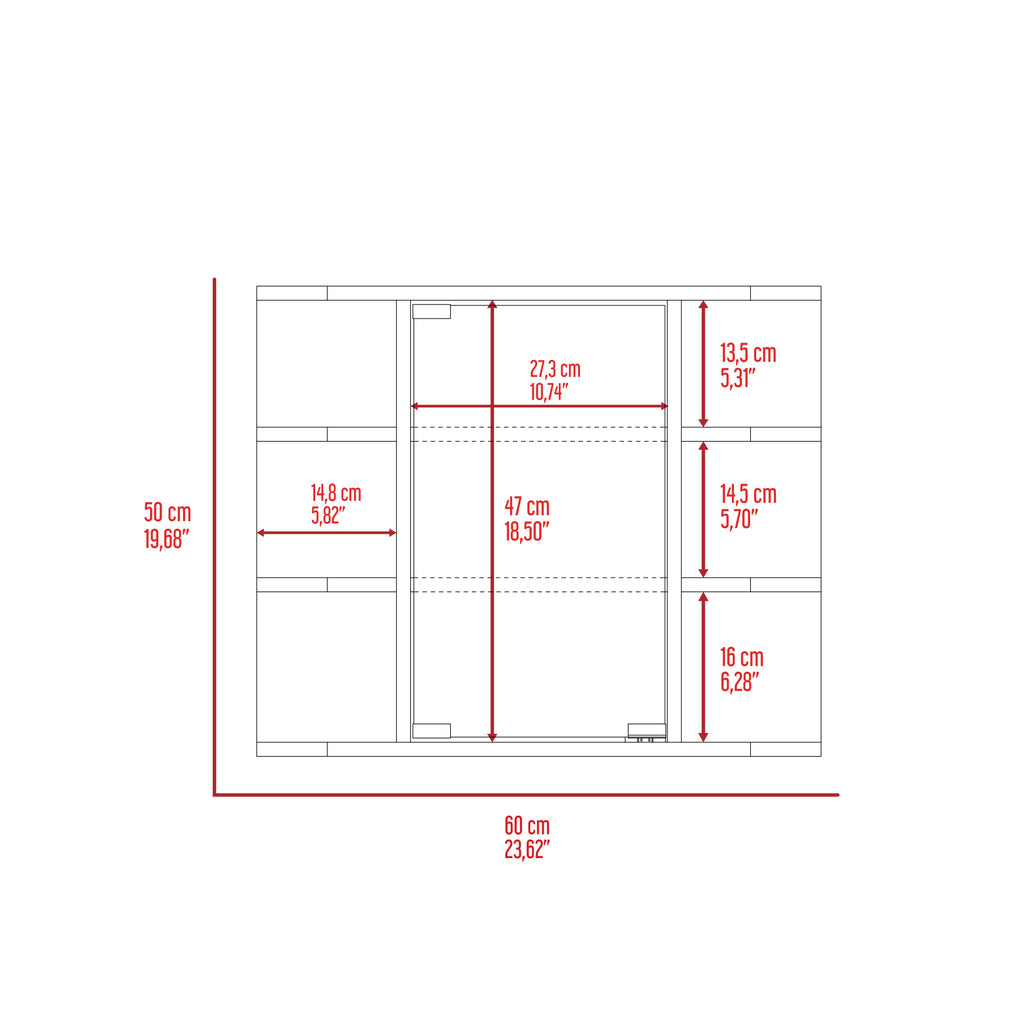 Leoglint Roseburg 6-Shelf Medicine Cabinet with Mirorr White