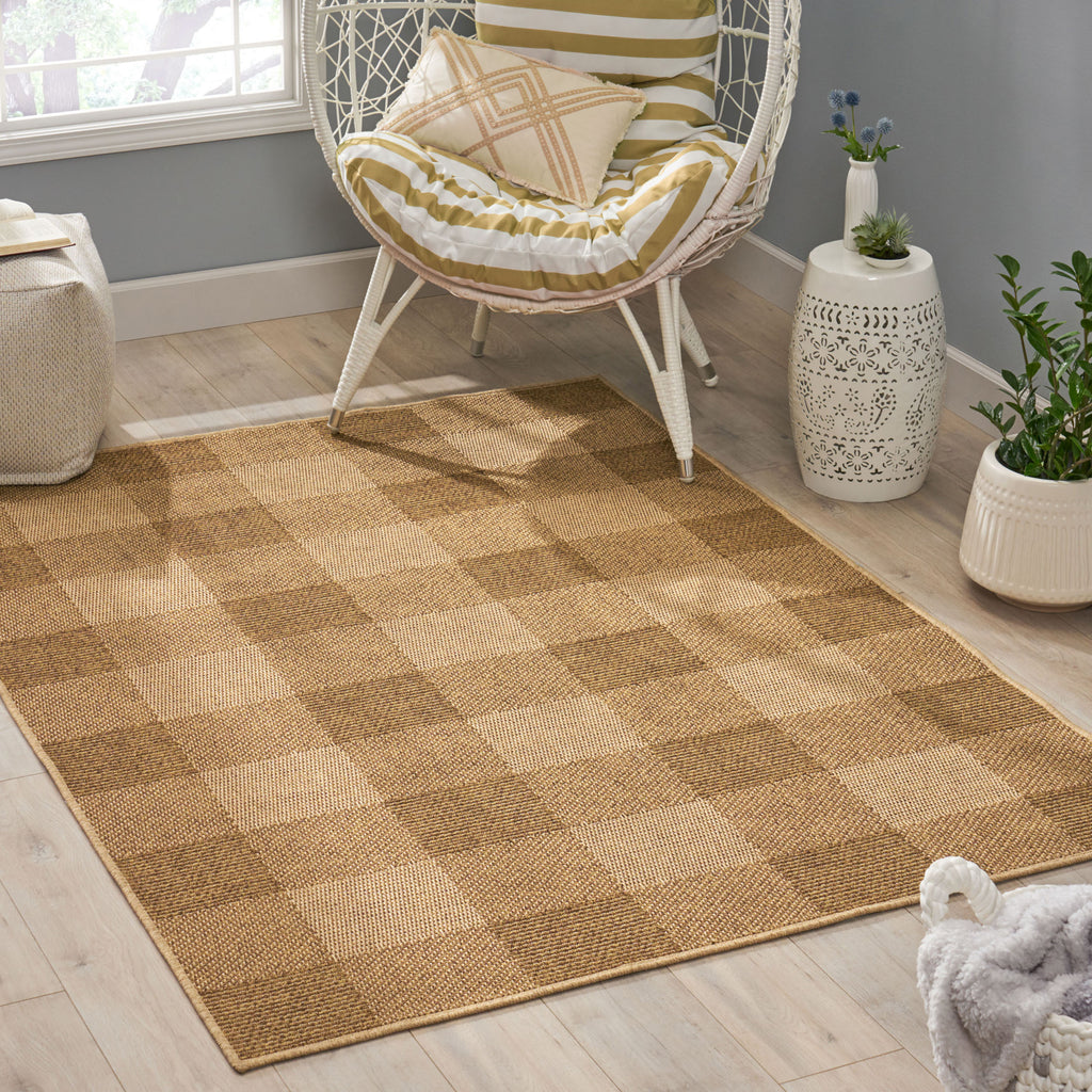 Leoglint 5'3" x 7' Indoor/Outdoor Area Rug, Natural