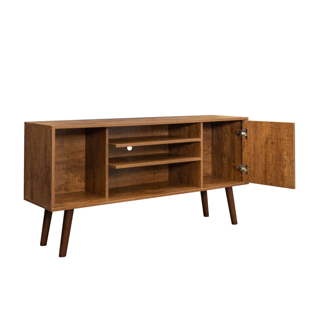 Leoglint TV Stand Use in Living Room Furniture with 1 storage and 2 shelves Cabinet, high quality particle board,Walnut