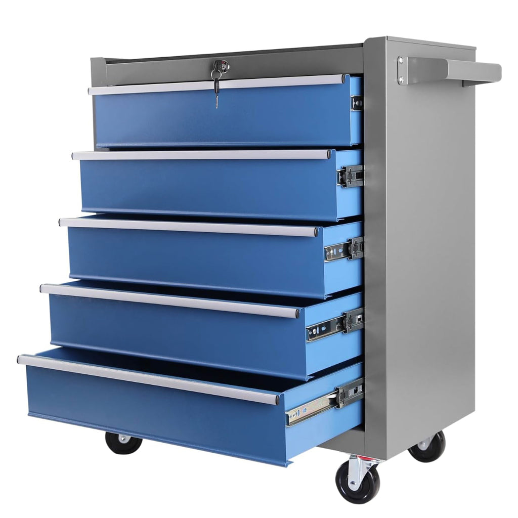 Leoglint High Capacity Rolling Tool Chest with Wheels and Drawers, 5-Drawer Tool Storage Cabinet