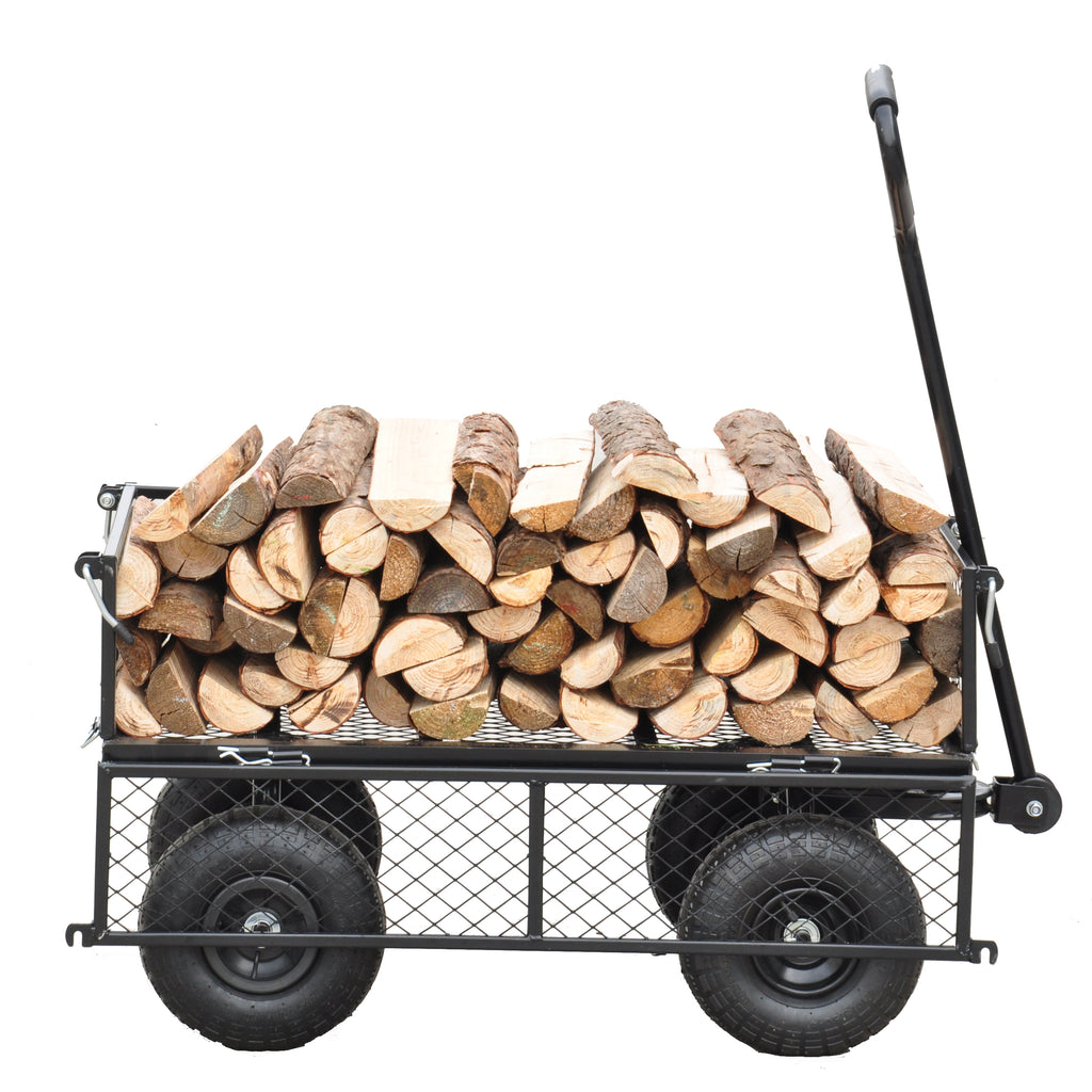 Leoglint Wagon Cart Garden cart trucks make it easier to transport firewood TC1840BKG