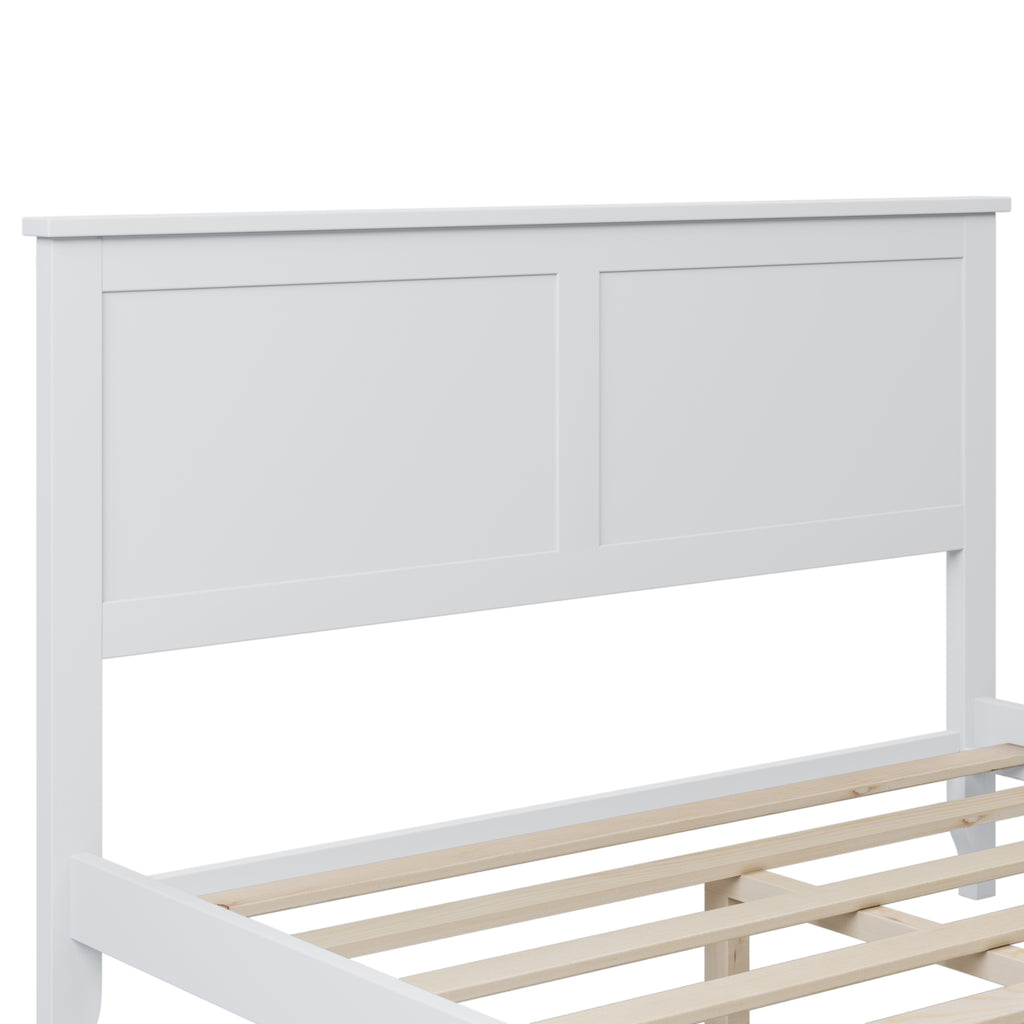 Modern White Solid Wood Full Platform Bed Frame(old sku:WF283524AAK)