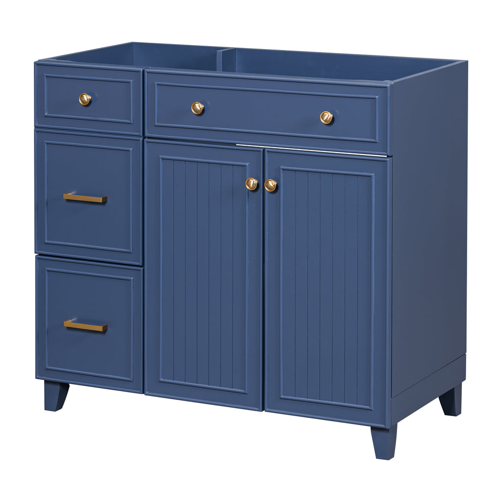 Leoglint [Cabinet Only] 36" Blue Bathroom Vanity(Sink not included)