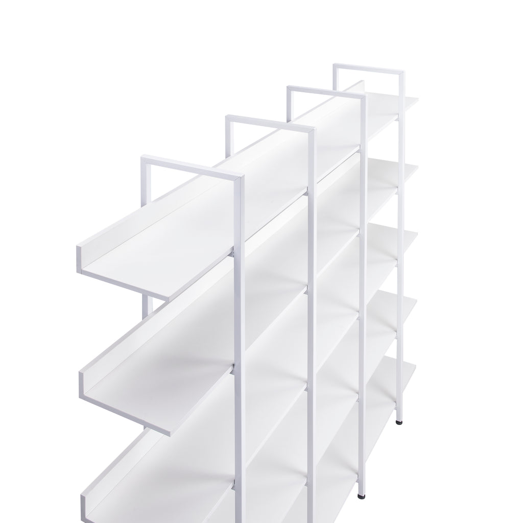 Leoglint [VIDEO] 5 Tier Bookcase Home Office Open Bookshelf, Vintage Industrial Style Shelf with Metal Frame, MDF Board