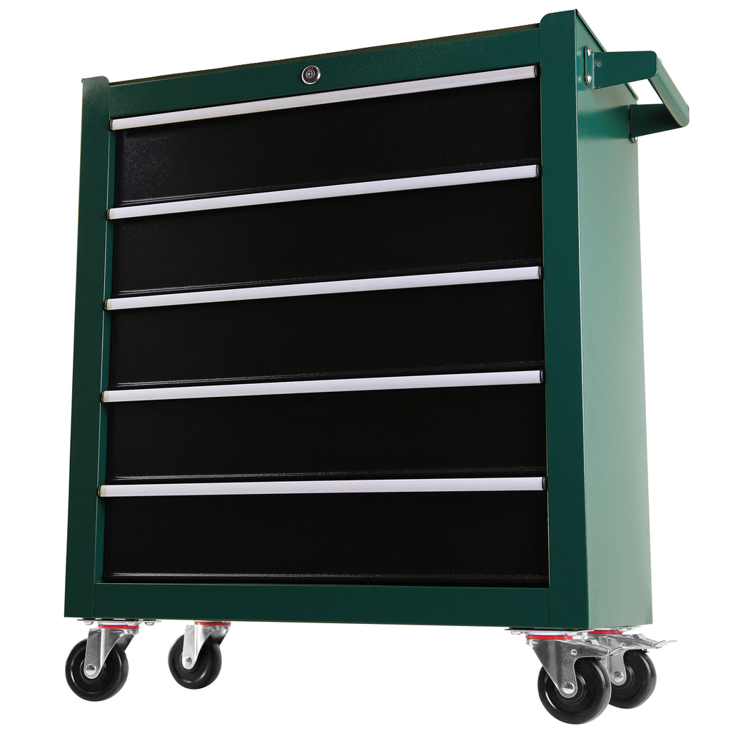 Leoglint 5-Drawers Rolling Tool Chest,Tool Cabinet on Wheels with Keyed Locking System and Drawer Liners,Tool Chest with Link Buckle and can be Combined to Large Cabinet Set,for Warehouse,Garage