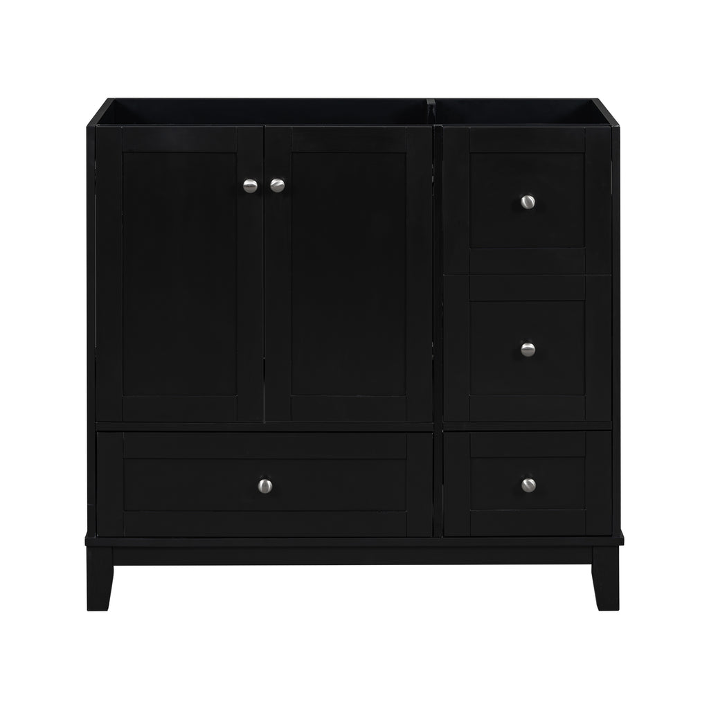 Leoglint [Cabinet Only] 36" Bathroom Vanity-Black (Sink not included)