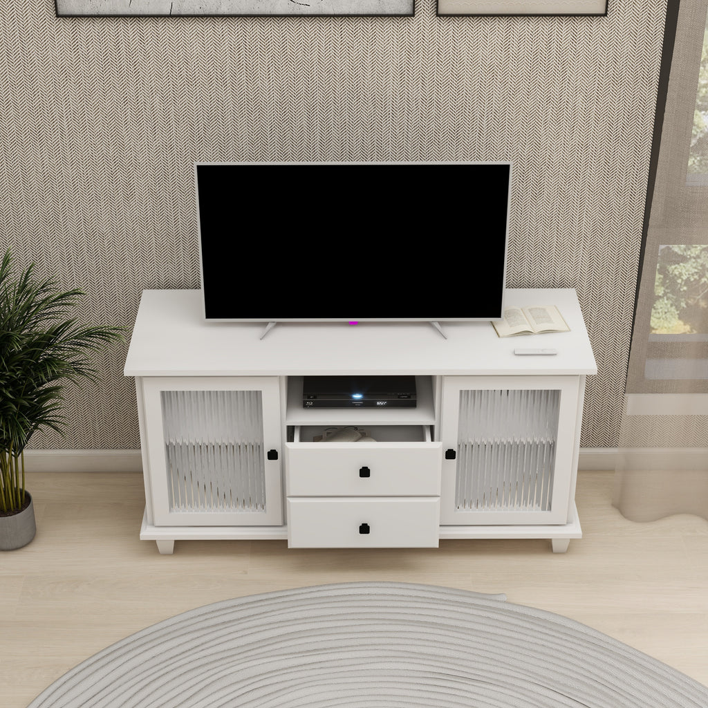 Leoglint Ultra white changhong glass TV Stand