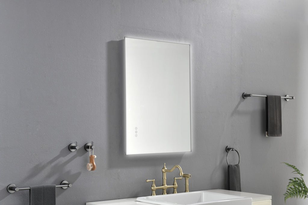 Leoglint 32x 24Inch LED Mirror Bathroom Vanity Mirror with Back Light, Wall Mount Anti-Fog Memory Large Adjustable Vanity Mirror