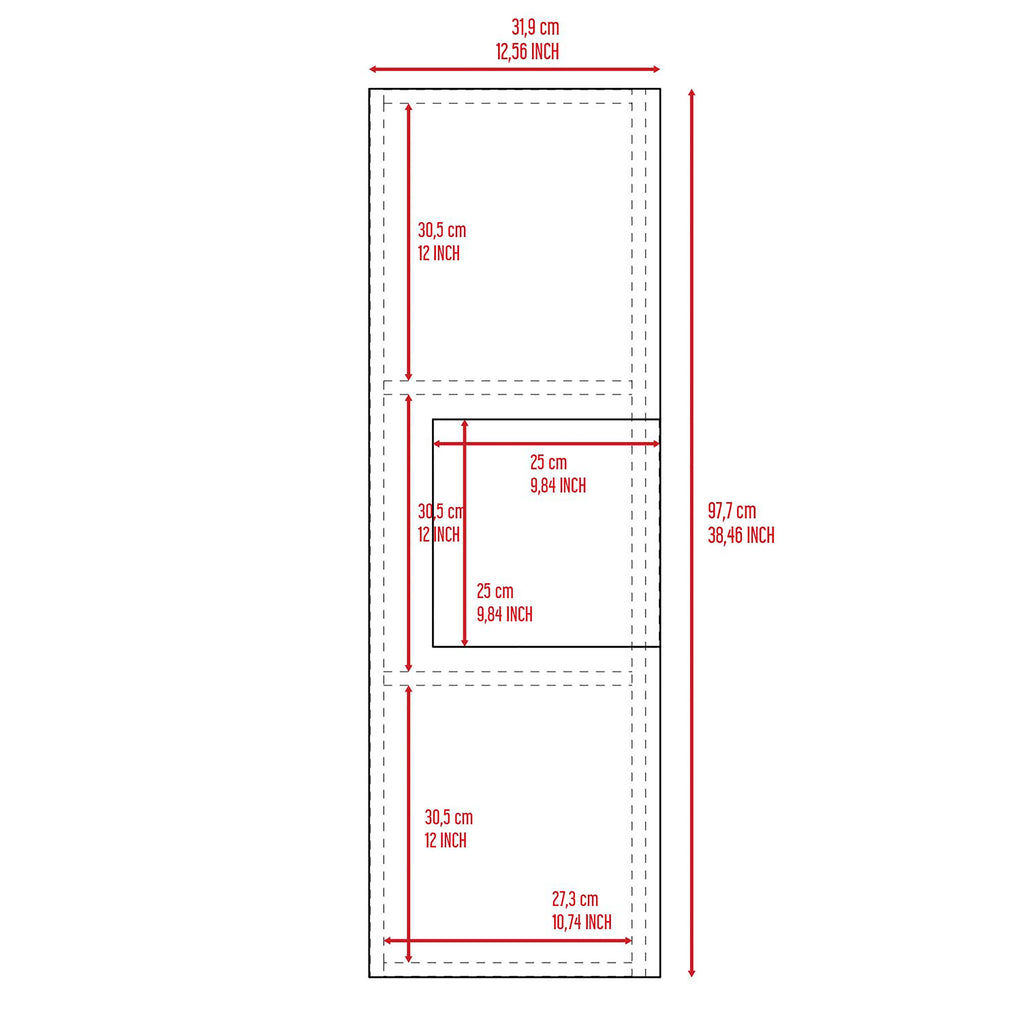 Leoglint Bridgewater 3-Shelf Rectangle Medicine Cabinet Light Oak and White