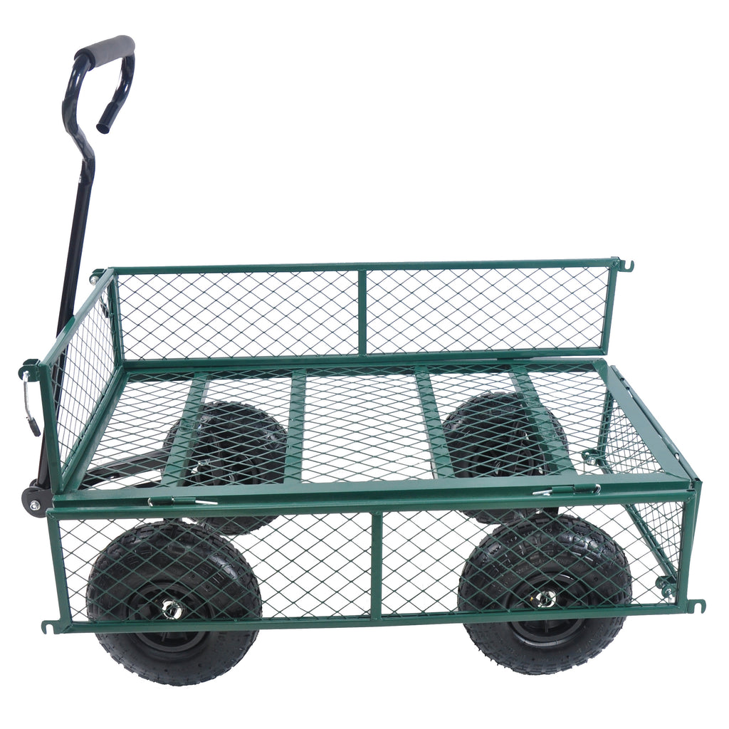 Leoglint Wagon Cart Garden cart trucks make it easier to transport firewood (green)