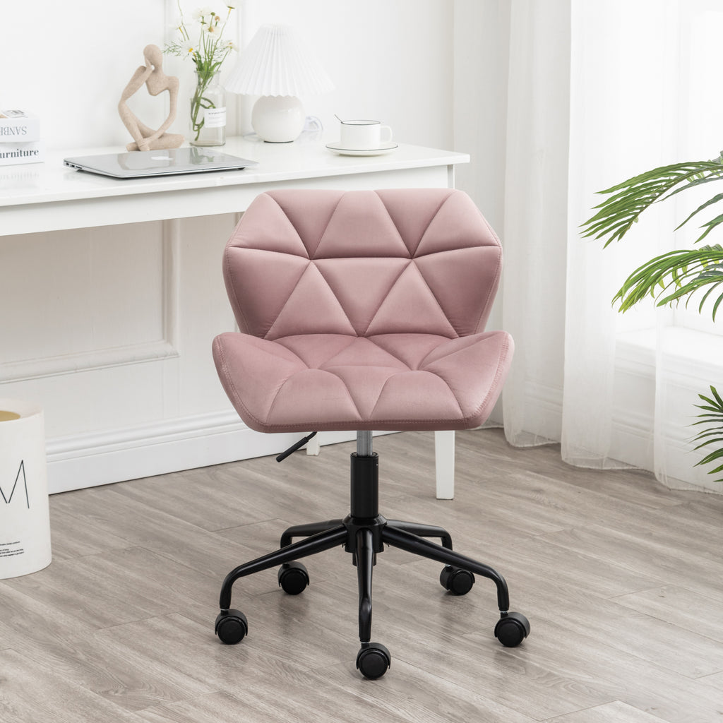 Leoglint Eldon Diamond Tufted Adjustable Swivel Office Chair, Mauve