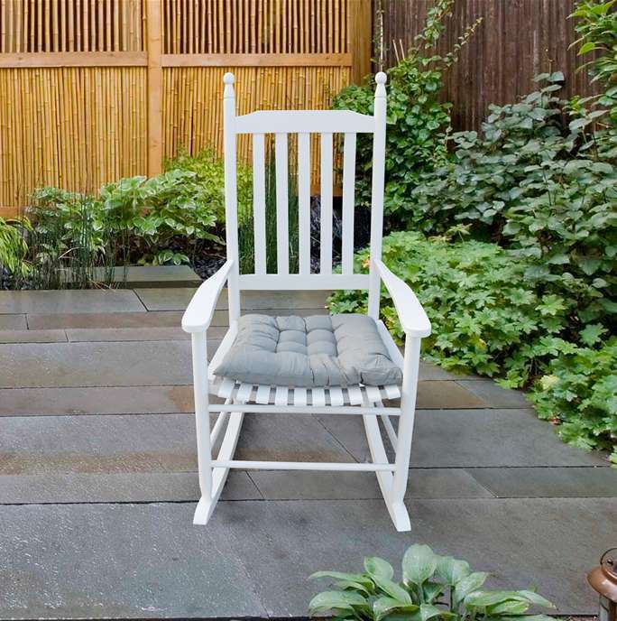 Leoglint wooden porch rocker Outdoor chair  WHITE, without mat