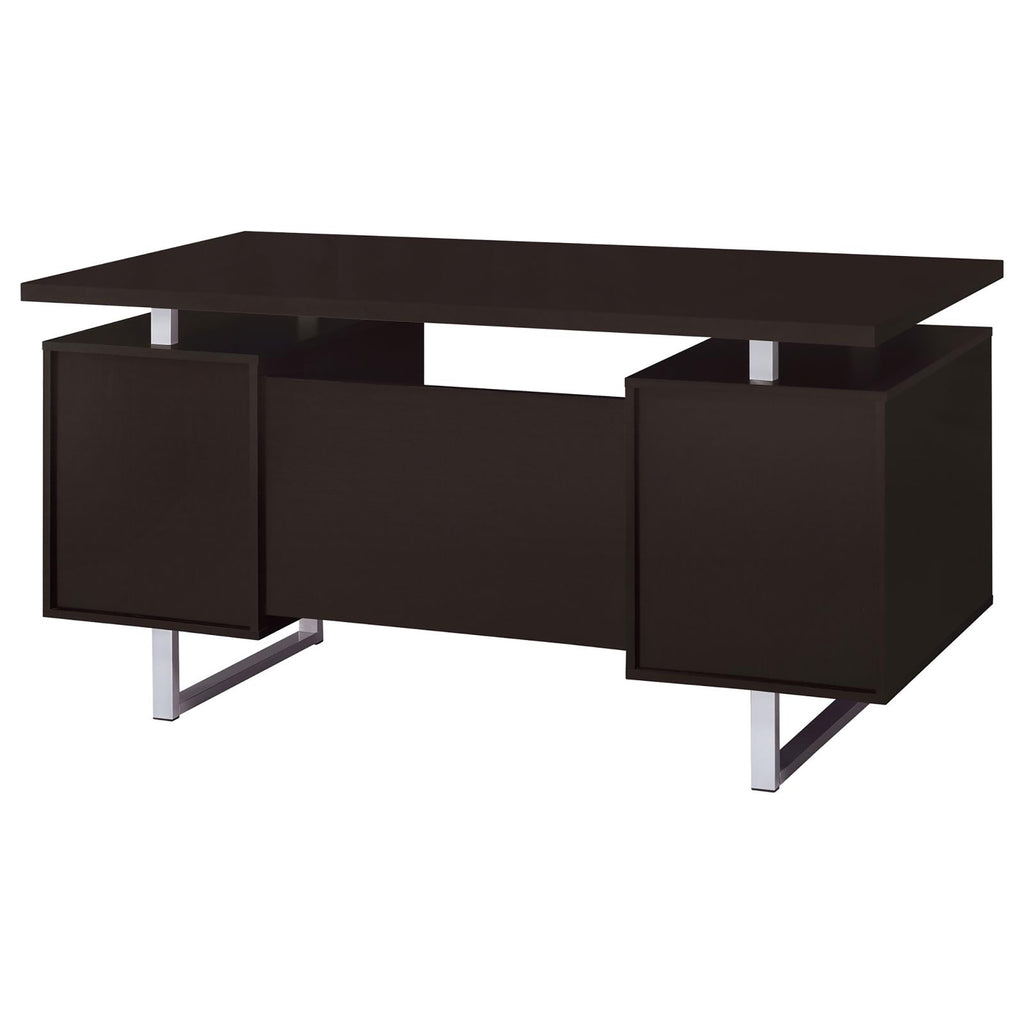 Leoglint Cappuccino 2-drawer Floating Top Office Desk