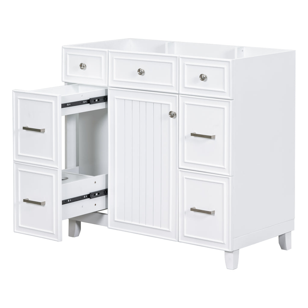 Leoglint [Cabinet Only] 36" White Bathroom Vanity(Sink not included)