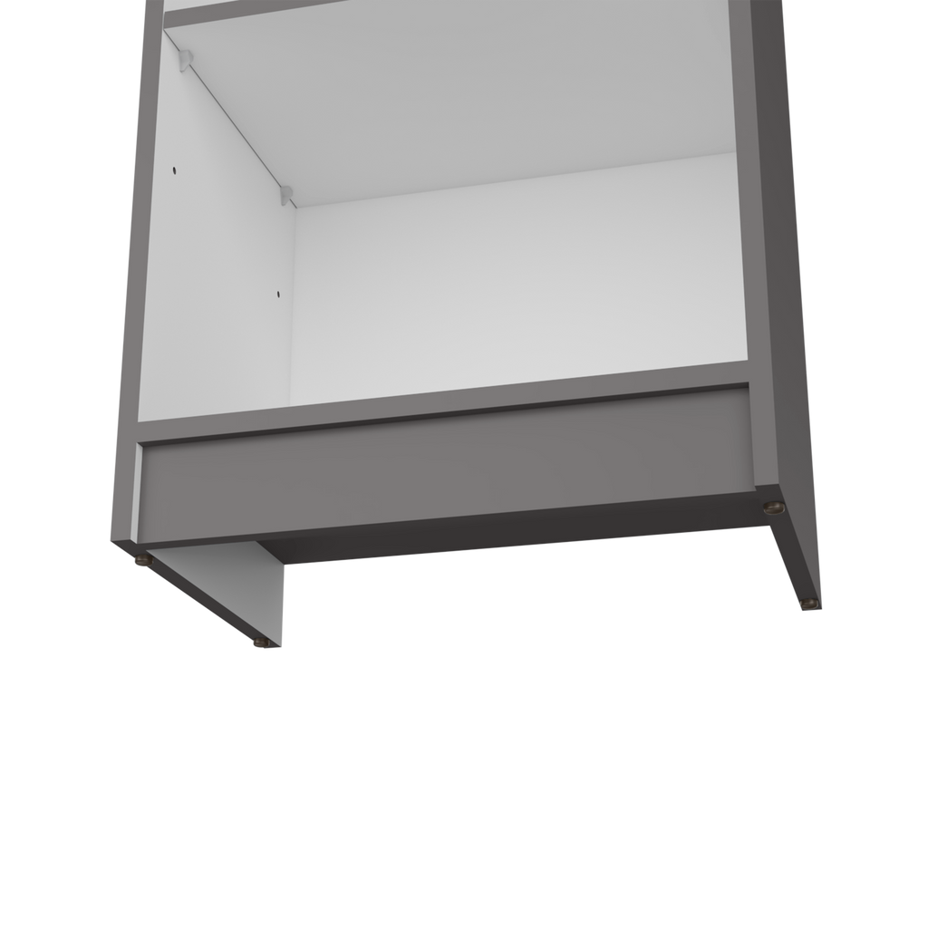 Leoglint Vinton XS Bookcase Compact Bookshelf with Multiple Shelves, Matt Gray / White