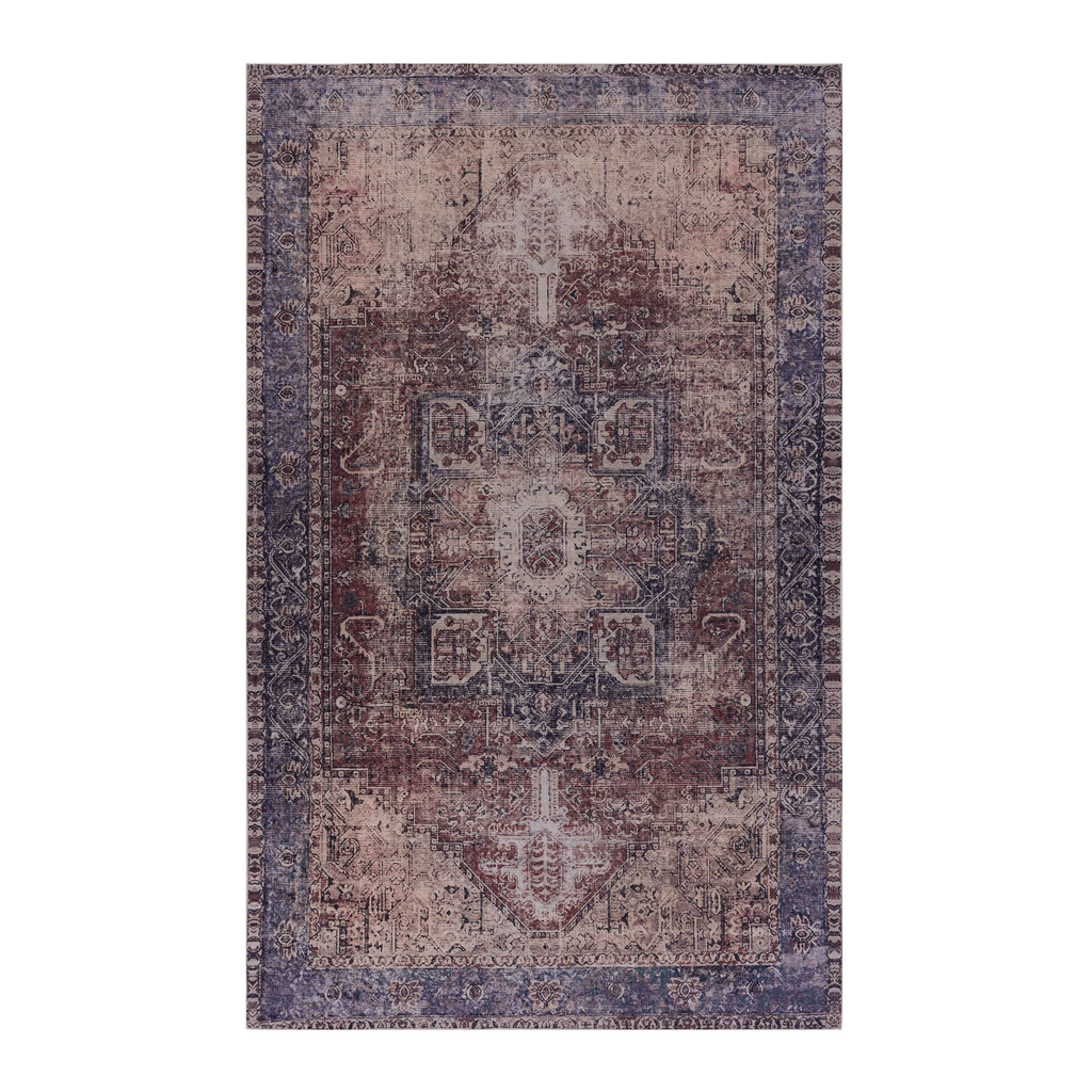 Leoglint 5x8 Area Rugs for Living Room, Washable Rug, Low-Pile, Non-Slip, Non-Shedding, Foldable, Kid & Pet Friendly - Area Rugs for living room, bedroom, kitchen, dining room rug, (Burgundy, 5'x8')