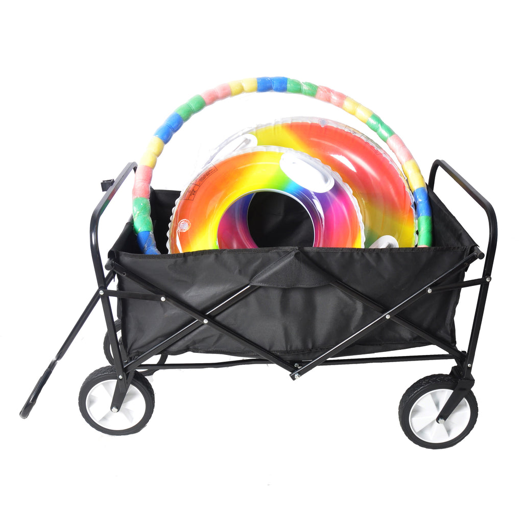 Leoglint Garden cart Folding Wagon Garden Shopping Beach Cart (Black)