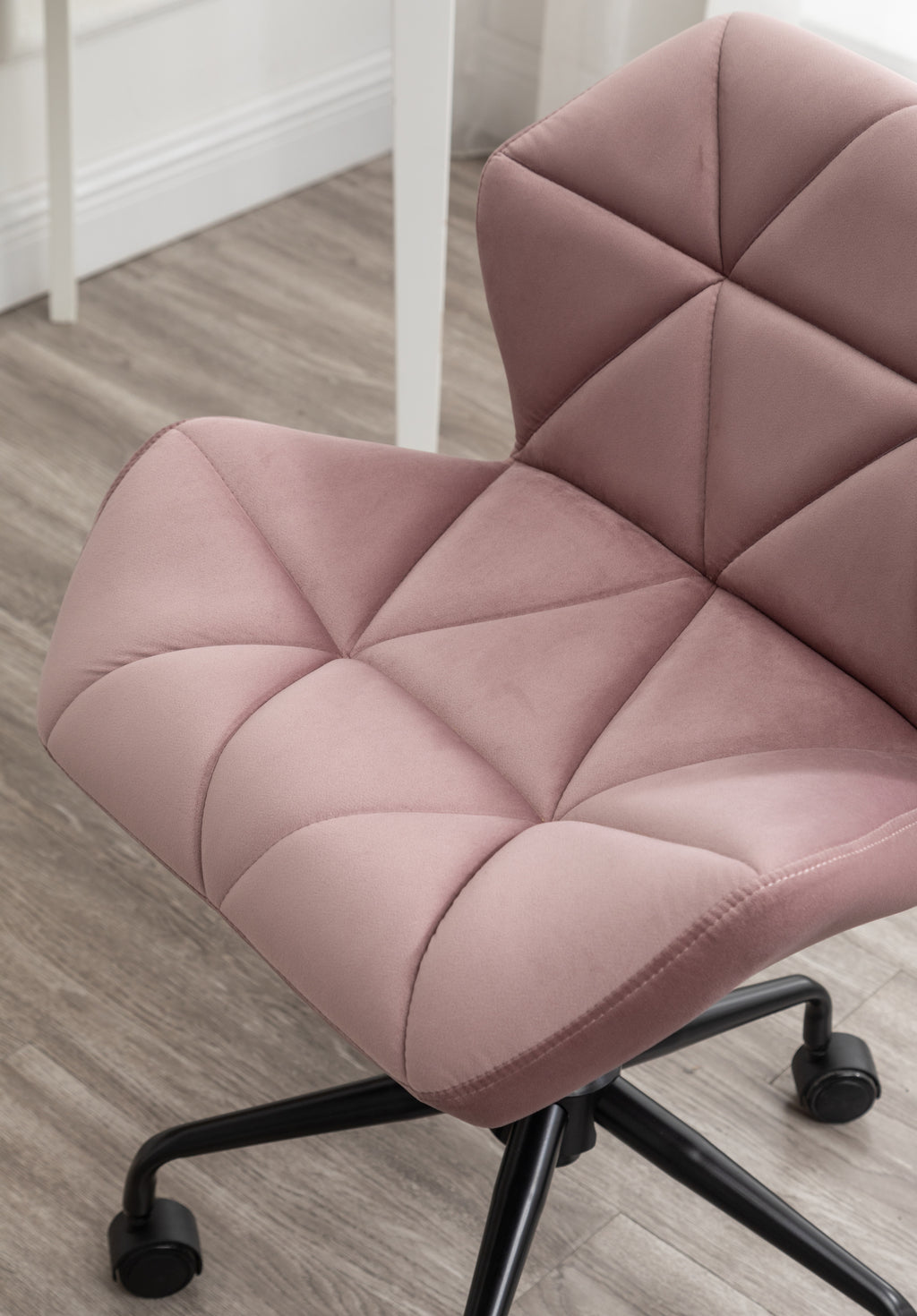 Leoglint Eldon Diamond Tufted Adjustable Swivel Office Chair, Mauve