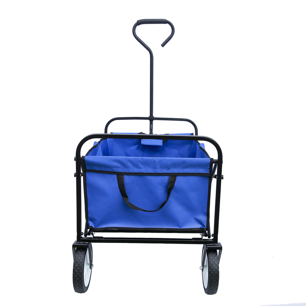 Leoglint Garden cart Folding Wagon Garden Shopping Beach Cart (Blue)