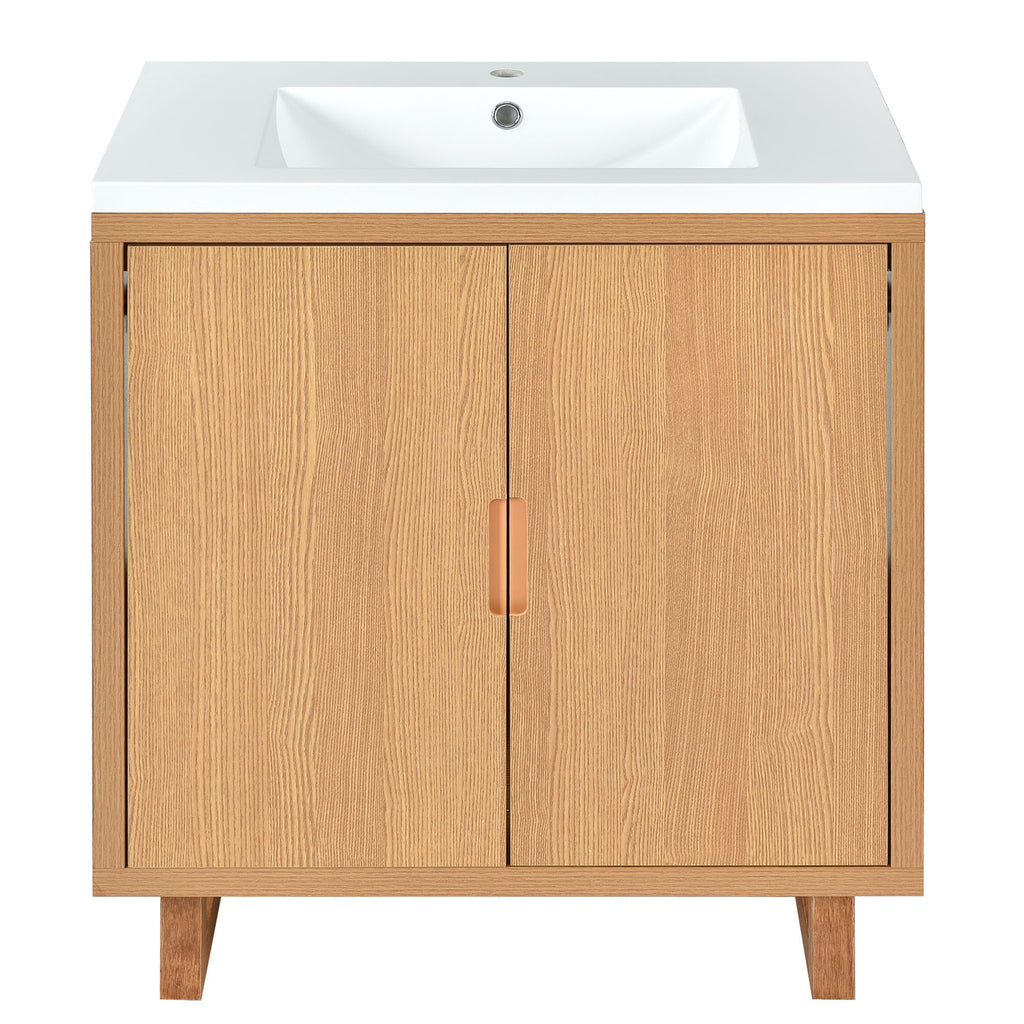 Leoglint 30" Bathroom vanity Set with Sink, Combo Cabinet, Bathroom Storage Cabinet, Solid Wood Frame