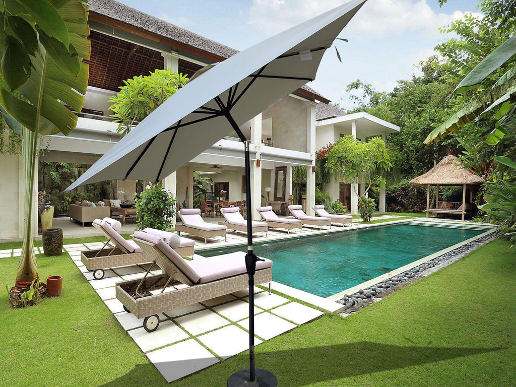 Leoglint 6 x 9ft  Patio Outdoor Umbrella Waterproof Umbrella with Crank and Push Button Tilt without flap for Garden Backyard Pool  Swimming Pool Market