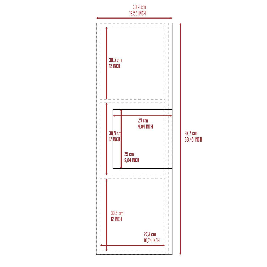 Leoglint Medicine 38H" Single Door Cabinet, Three Shelves, Light Oak / White