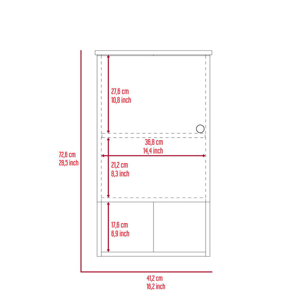 Leoglint St. Angelo Medicine Cabinet, Two Internal Shelves, Single Door, One Shelf