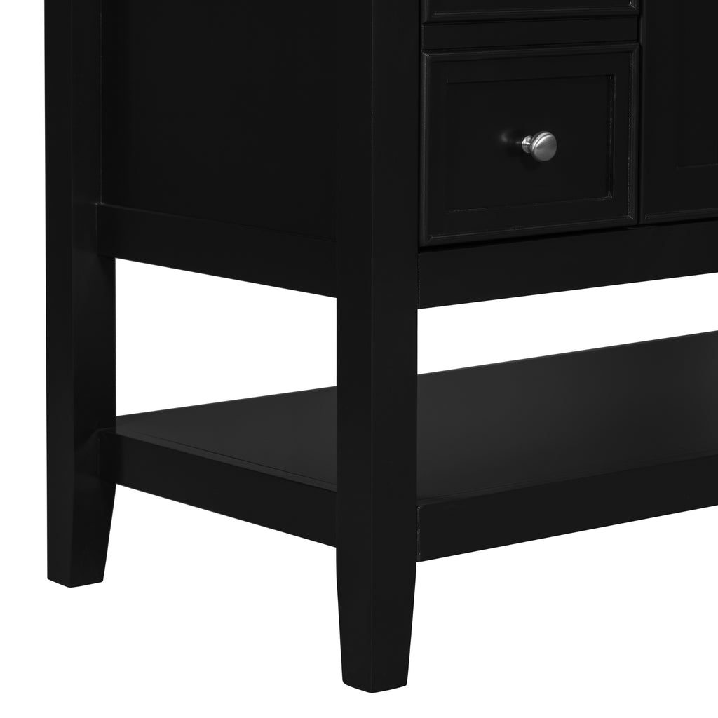 Leoglint 36" Bathroom Vanity without Sink, Cabinet Base Only, One Cabinet and three Drawers, Black