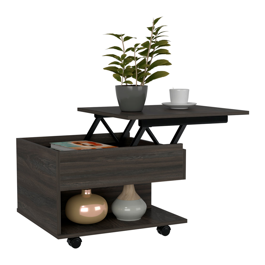 Leoglint Luanda Lift Top Coffee Table, Casters, One Shelf -Espresso