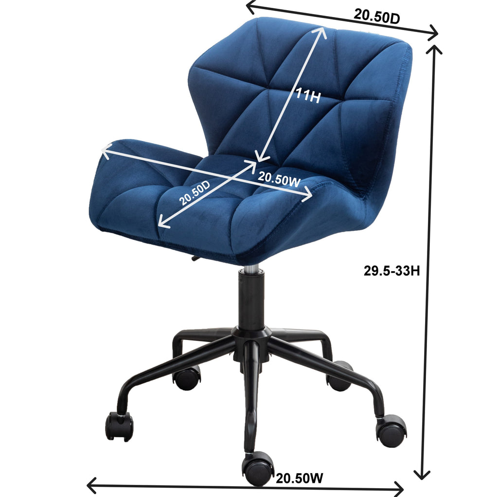 Leoglint Eldon Diamond Tufted Adjustable Swivel Office Chair, Blue