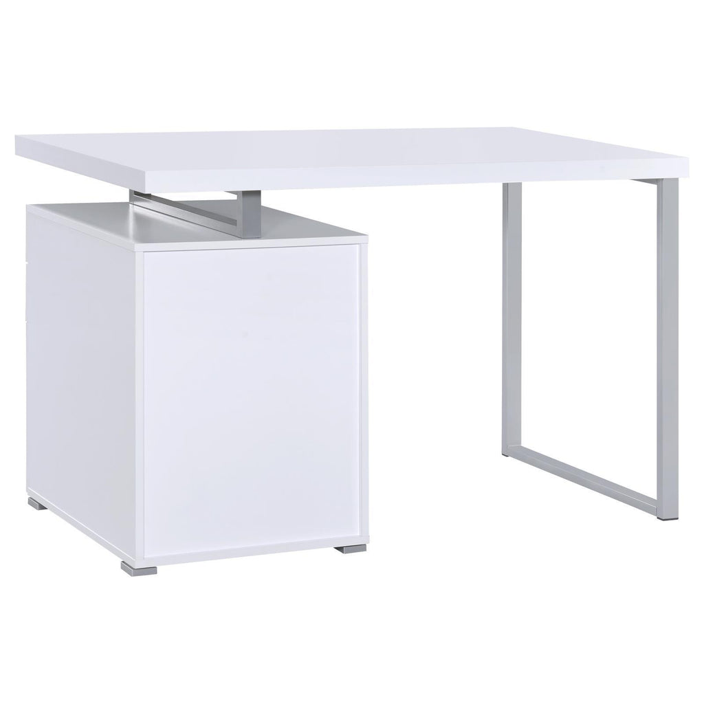 Leoglint White 3-drawer Reversible Office Desk