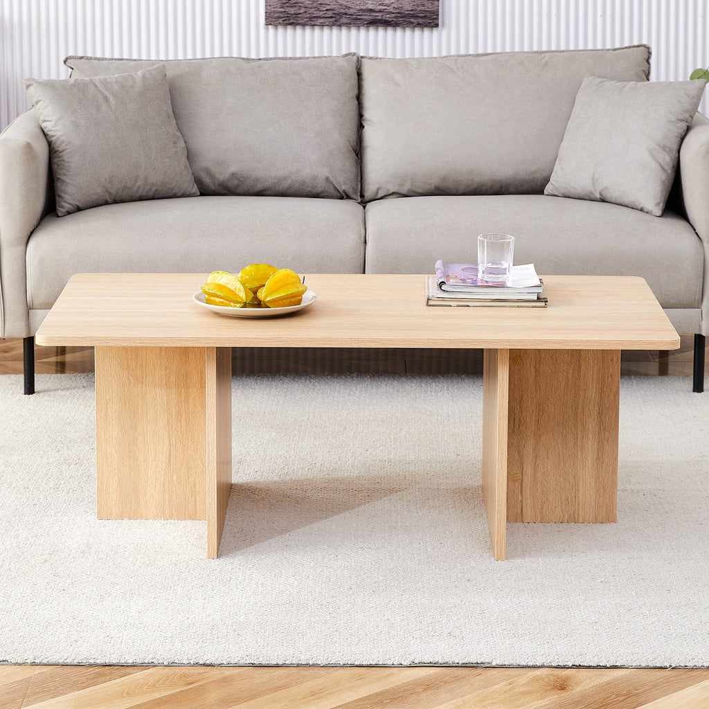 Leoglint A modern and practical wood colored coffee table. The coffee table is made of medium density fiberboard material and is suitable for living rooms, bedrooms, and study rooms. CT-2O